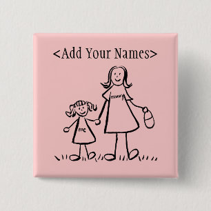 Mummy and Me Button (Customise Names)