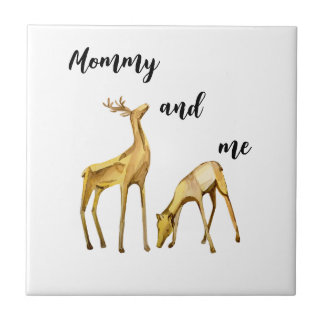 Mummy And Me Deer Ceramic Tile