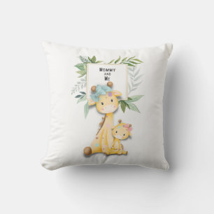 Mummy and Me (Girl) Giraffen Square Cushion