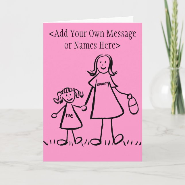 Mummy and Me Greeting Card (Customise Message) (Front)