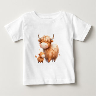 Mummy and Me-HIghland Cow Baby T-Shirt