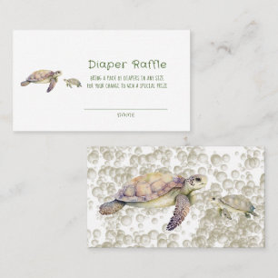 Mummy and Me Sea Turtles Diaper Raffle Business Card