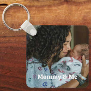 Mummy and Me typography Custom photo Personalised Key Ring