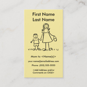 Mummy and Son Custom Photo Calling Playdate Cards