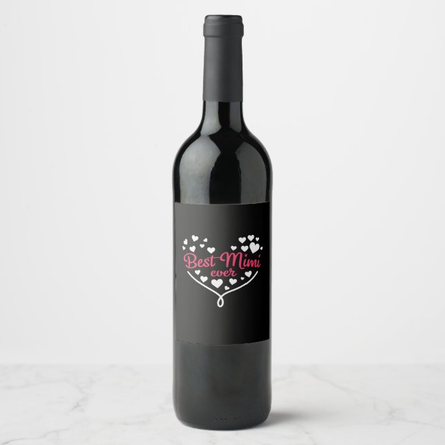 Mummy Art Best Mimi Ever Wine Label (Front)