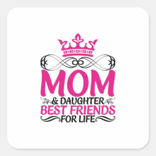 Mummy Art Mum And Daughter Best Friends Square Sticker