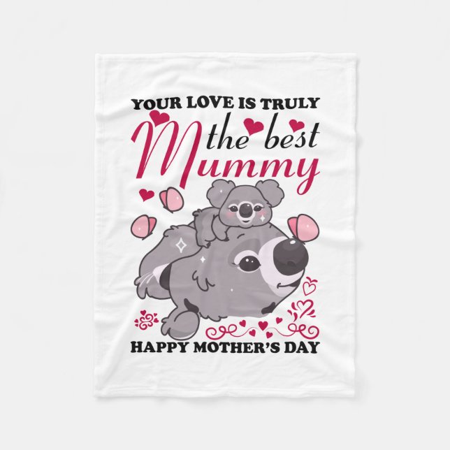 Mummy Art The Best Mummy Fleece Blanket (Front)