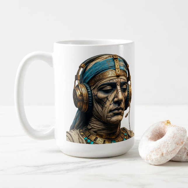 Mummy Awakens – Ancient Egyptian Coffee Mug (With Donut)
