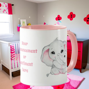 Mummy baby girl sentiment announcement mug