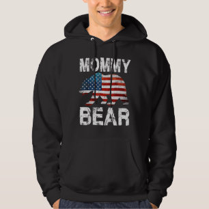 Mummy Bear Patriotic Flag Matching Family 4th Of J Hoodie