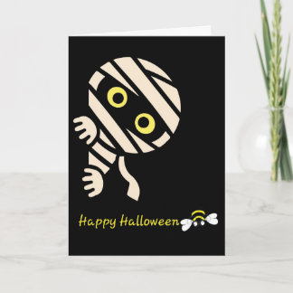 Mummy Bee “Happy Halloween” Card (Inside Message)