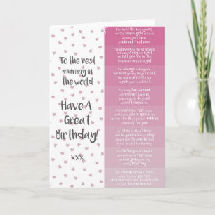 Mummy Birthday Coupons Card