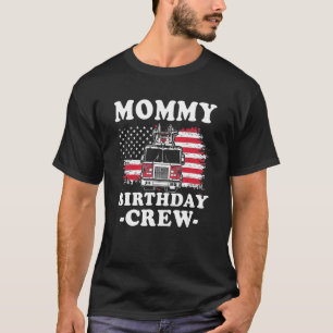 Mummy Birthday Crew Fireman American Flag Thin Red T-Shirt