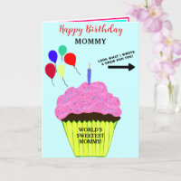 Mummy Birthday Pink Cupcake Write Draw Message 