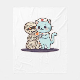Mummy Boo-Boo Nurse Cat to the Rescue! Classic T-S Fleece Blanket