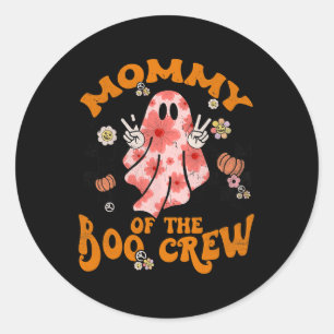 Mummy Boo Crew Groovy Matching Family Halloween Me Classic Round Sticker