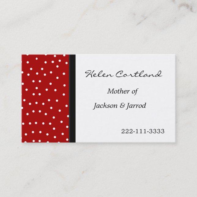 Mummy Calling Card (Front)