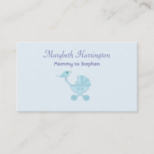 Mummy Calling Card Baby Blue Birds