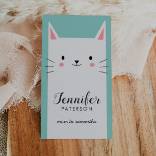 Mummy Calling Card Cute White Kitty Cat