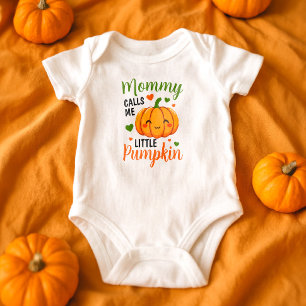 Mummy Calls Me Little Pumpkin Cute Halloween Baby Bodysuit