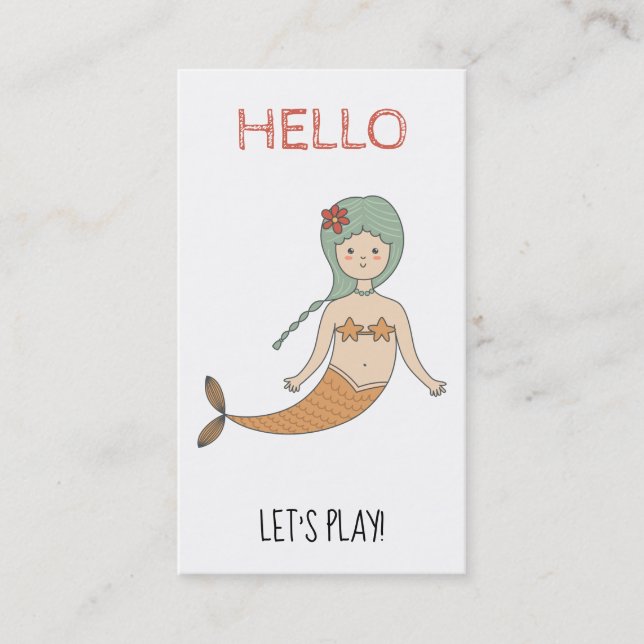 *~* Mummy Card - Play Date Card HELLO Mermaid (Front)