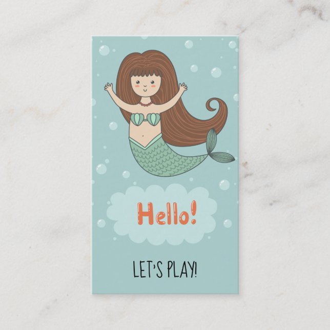 *~* Mummy Card - Play Date Card Mermaid Starfish (Front)