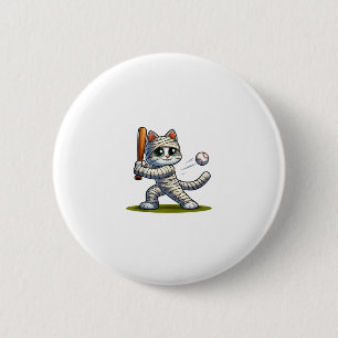 Mummy Cat Baseball Pumpkin Halloween. Tank Top 6 Cm Round Badge