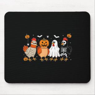 Mummy Chicken Skeleton Ghost Pumpkin Halloween Chi Mouse Pad