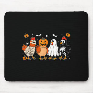 Mummy Chicken Skeleton Ghost Pumpkin Halloween Chi Mouse Pad