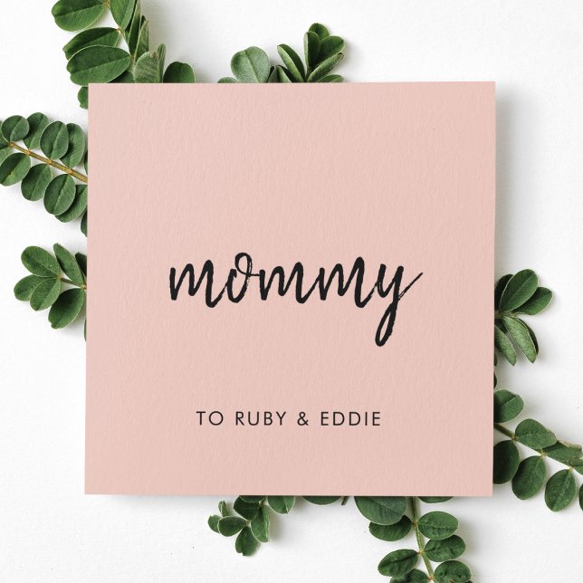 Mummy Contact | Blush Pink Modern Mum Calling Card (Creator Uploaded)