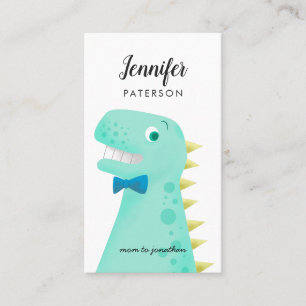 Mummy Contact Card Cool Dinosaur Green
