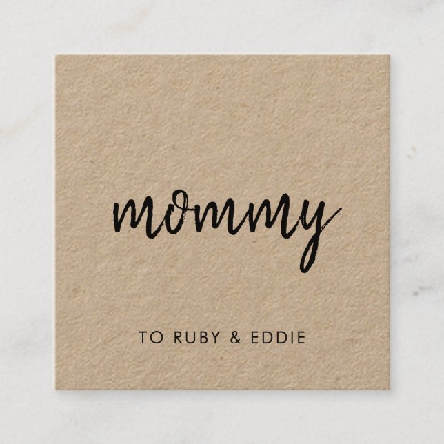 Mummy Contact Card | Kraft Rustic Mum Calling Card (Front)