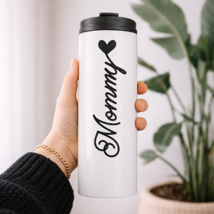 Mummy Custom Minimalist Ivory Mother’s Day Mum Thermal Tumbler