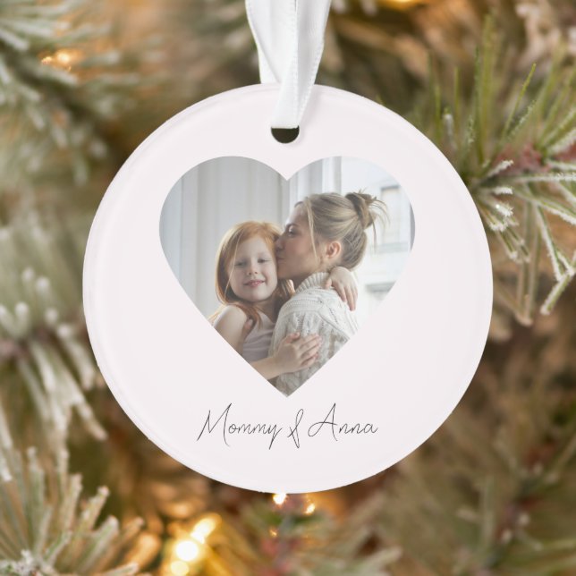 Mummy Custom Name & Photo Acrylic Ornament (Tree)