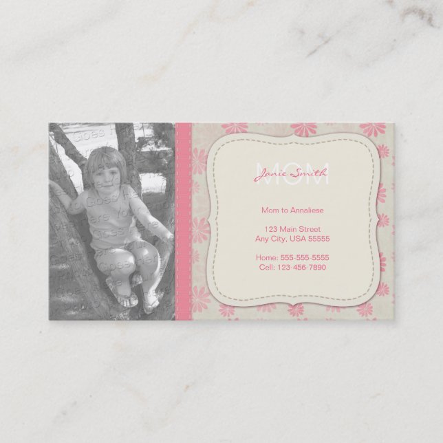 Mummy Custom Photo Calling Card (Front)