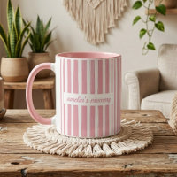 Mummy | Custom Pink Stripes Mum Baby Announcement