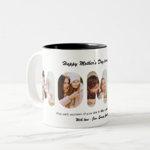 Mummy Custom Word Photo Collage Mother's Day Two-Tone Coffee Mug