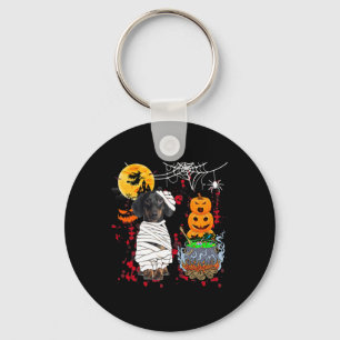 Mummy Dachshund Dog Halloween Dog Scary Pumpkins L Key Ring