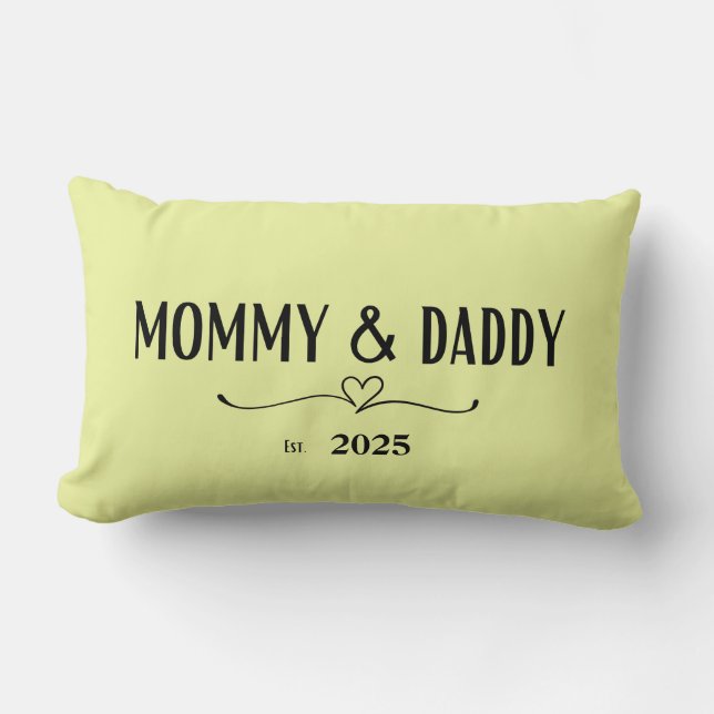 Mummy & Daddy - New Parent Keepsake Décor Lumbar Cushion (Front)