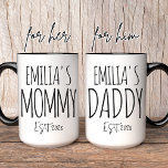 Mummy & Daddy Personalised Mug | New Mum Gift<br><div class="desc">Celebrate the joy of parenthood with this Mummy & Daddy personalised mug—the perfect gift for new moms, expecting parents, or growing families. Whether it’s a sweet Mother’s Day surprise, a Christmas present, or a thoughtful baby shower gift, this custom coffee mug makes every sip extra special. Add names, dates, or...</div>