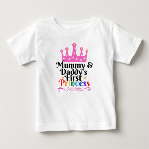 Mummy & Daddy's First Princess Baby T shirt 6 mths