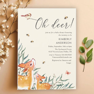 Mummy Deer & Baby Deer Sweet Baby Shower Invitation