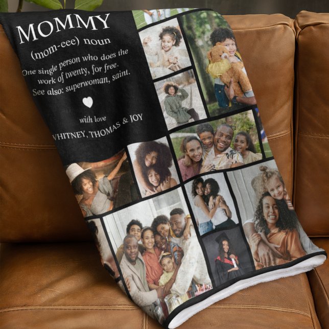 Mummy Definition Photo Collage Fleece Blanket (Creator Uploaded)