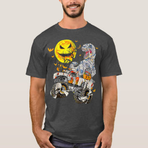 Mummy Dinosaur And Monster Truck Funny Halloween P T-Shirt