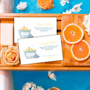 Mummy Duck Bathtub Diaper Raffle Baby Shower  Enclosure Card