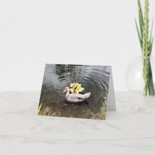 Mummy Duck with Ducklings Folded Thank You Card