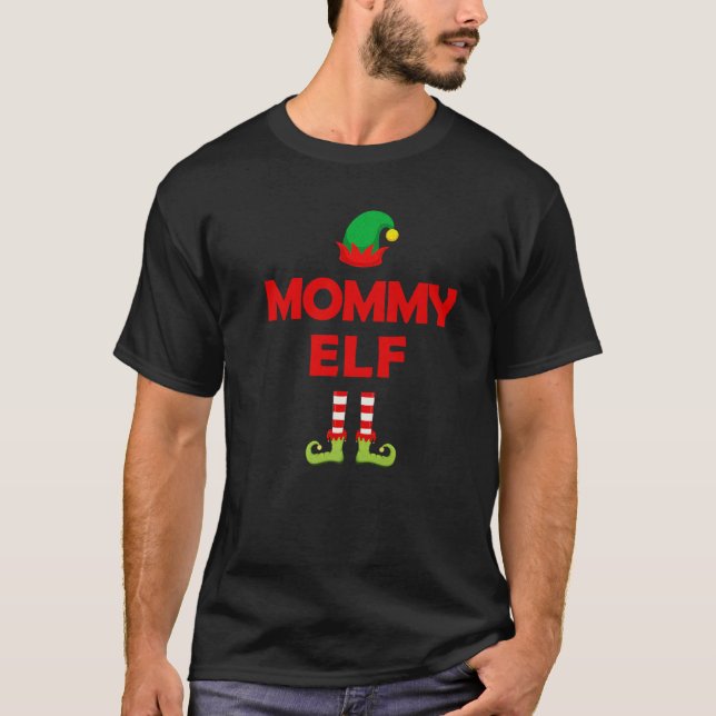Mummy Elf Christmas Holiday Elf Squad Xmas Elves M T-Shirt (Front)