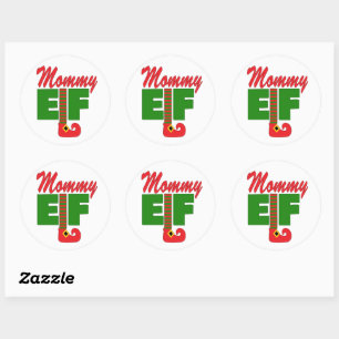 Mummy Elf   Classic Round Sticker