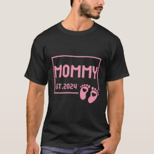 Mummy Est 2024 Cute Promoted To Mummy 2024 Baby Re T-Shirt