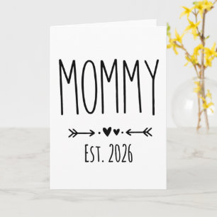 Mummy Est 2026 Pregnancy Minimalist Personalised  Card